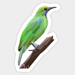 Golden-fronted Leafbird Lowpoly Art Sticker